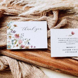 Wildflower Celebration of Life Funeral Thank You Tack Kort