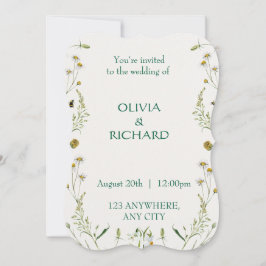 Wildflower classic floral Minimalist Invitations Inbjudningar