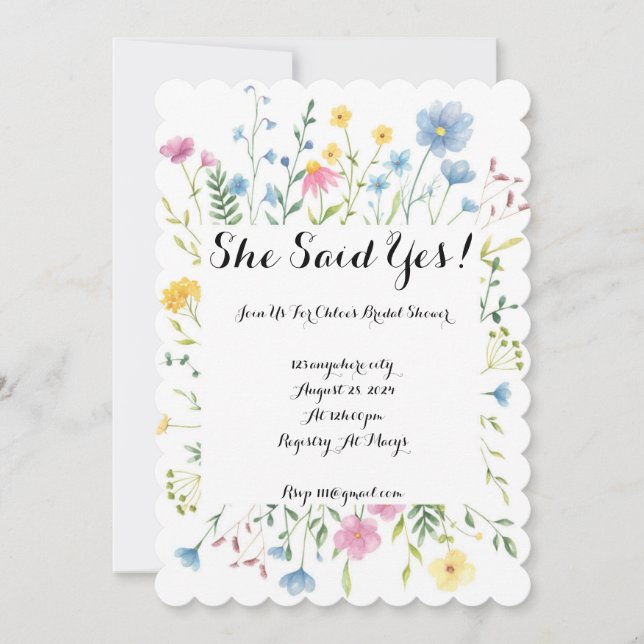 WILDFLOWER COLORFUL INBJUDNINGSKORT FÖR MÖHIPPAN (Framsida)