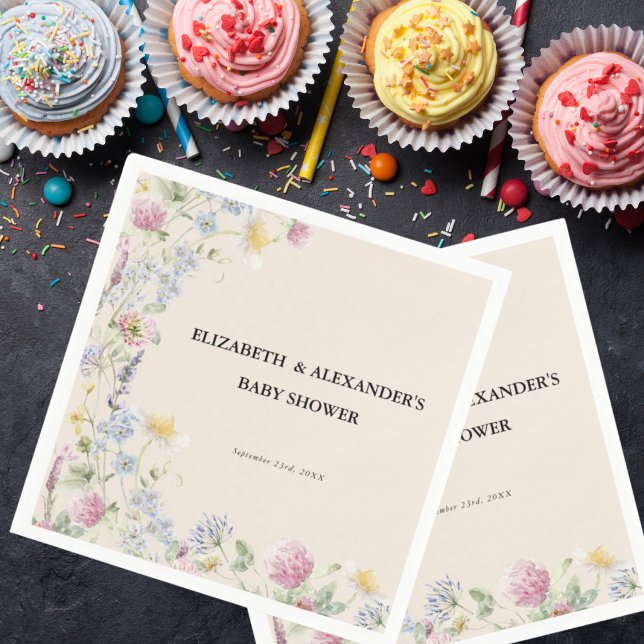 Wildflower Couples Baby Shower  Pappersservett (Skapare uppladdad)