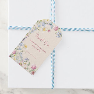 Wildflower Couples Baby Shower Thank You Presentetikett