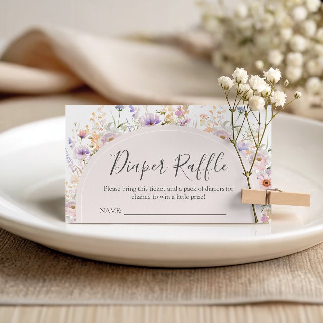 Wildflower Diaper Raffle  Card Tilläggskort (Skapare uppladdad)