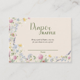 Wildflower Diaper Raffle Enclosure Card Tilläggskort