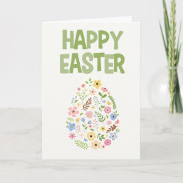 Wildflower Easter Egg Pattern Holiday Card Tack Kort