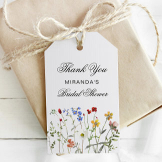 Wildflower Elegant tack Bröllopsdusch Presentetikett