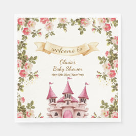 Wildflower Fairytale Castle Baby Shower Welcome Pappersservett