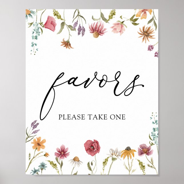 Wildflower Favors-skylt Poster (Framsidan)