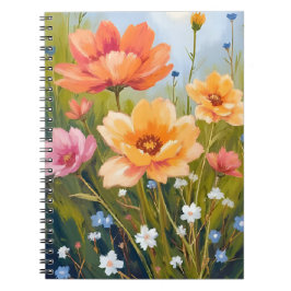 Wildflower Field | Watercolor Flowers Botanical Anteckningsbok