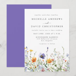 Wildflower Field Wedding Invitation Inbjudningar