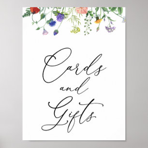 Wildflower Fields-kort och presentkorthållare Poster