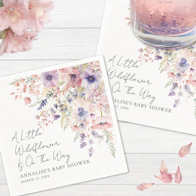 Wildflower Floral Baby Shower Napkins Pappersservett (Wildflower Floral Baby Shower Napkins)