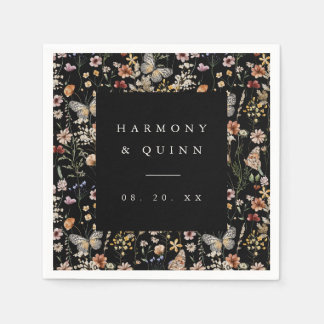 Wildflower Floral Cocktail Napkins Bar Decor Pappersservett