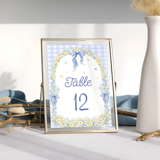 Wildflower Floral Gingham Table Number (Skapare uppladdad)