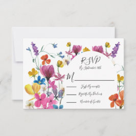 Wildflower Floral Meadow response cards RSVP OSA Kort