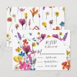 Wildflower Floral Meadow response cards RSVP OSA Kort