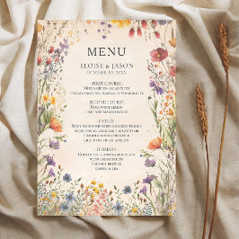  Wildflower Garden Chic Wedding Menu Meny