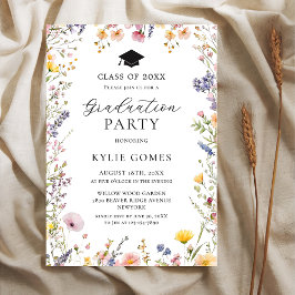 Wildflower Garden Graduation Party Invitation Inbjudningar