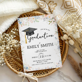 Wildflower Garden Graduation Party Invitation Inbjudningar