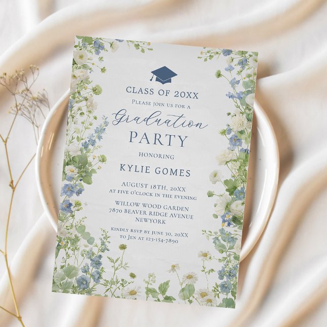 Wildflower Garden Graduation Party Invitation Inbjudningar (Skapare uppladdad)