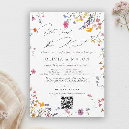 Wildflower Garden Modern Chic Wedding Announcement Inbjudningar
