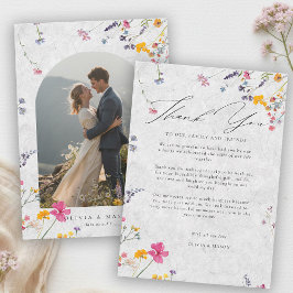 Wildflower Garden Modern Ivory Arch Photo Wedding Tack Kort