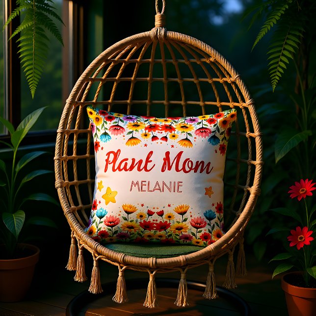 Wildflower Garden Plant Mom Throw Pillow Kudde (Skapare uppladdad)