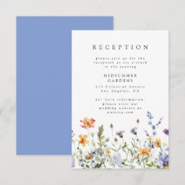 Wildflower Garden Wedding Reception Enclosure Card Tilläggskort