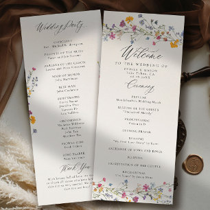 Wildflower Grace Modern Elegant Bröllopsprogram