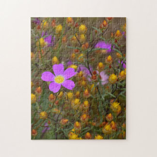 Wildflower Harmony – Purple & Gold in Bloom Pussel