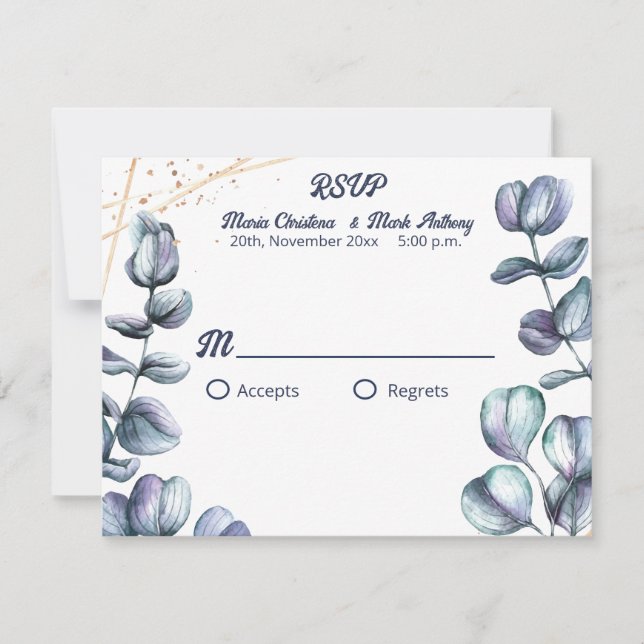 Wildflower Harmony Wedding RSVP OSA Kort (Framsida)