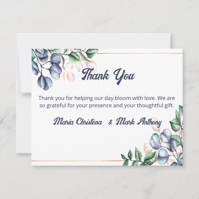 Wildflower Harmony Wedding Thank You Card OSA Kort (Framsida)