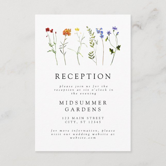 Wildflower HBTQ Bröllopsfirande Gay Pride Informat Tilläggskort (Framsida)