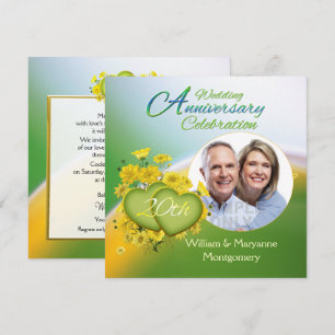 Wildflower Hearts 20-årsjubileumspartajobb Foto Inbjudningar