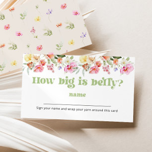 Wildflower Hur stor är magen baby shower spel Tilläggskort