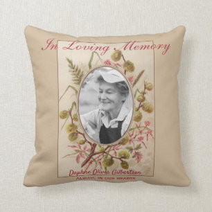 WildFlower i Vintagen Loving Memory Photo Memorial Kudde