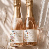 Wildflower Kärlek i Blom Mini Champagne Etikett