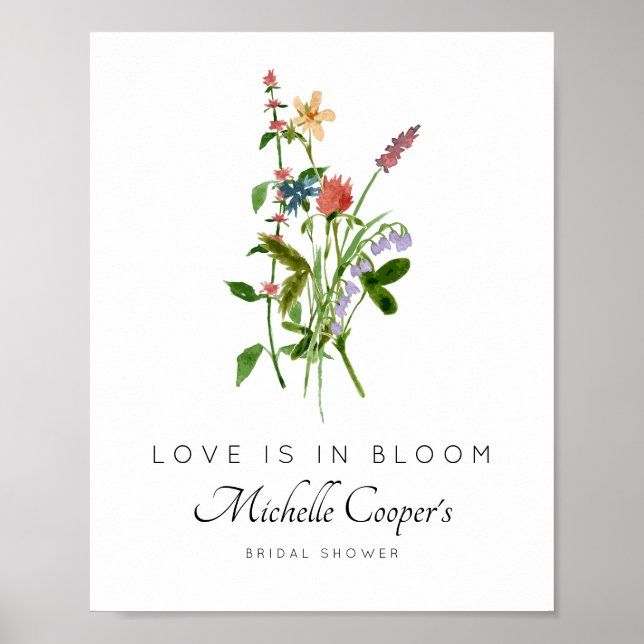 Wildflower Love är i blom Bröllopsdusch Affisch (Framsidan)