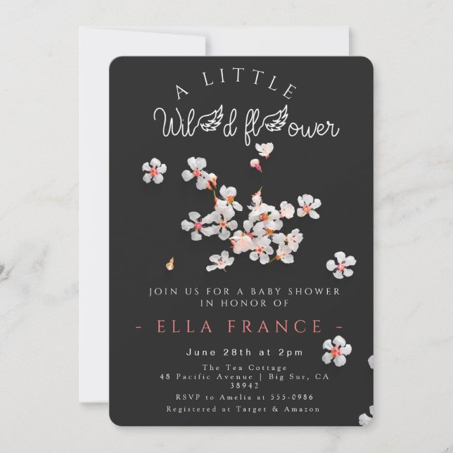 Wildflower Love Is in Bloom Baby Shower  Inbjudningar (Framsida)