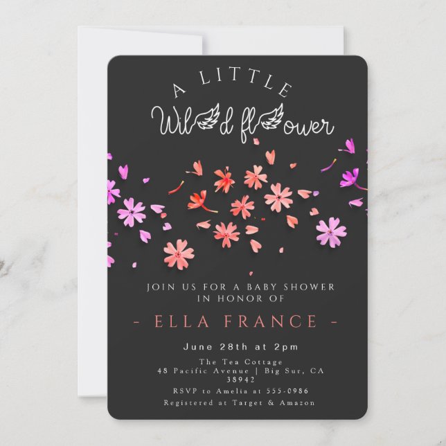 Wildflower Love Is in Bloom Baby Shower  Inbjudningar (Framsida)