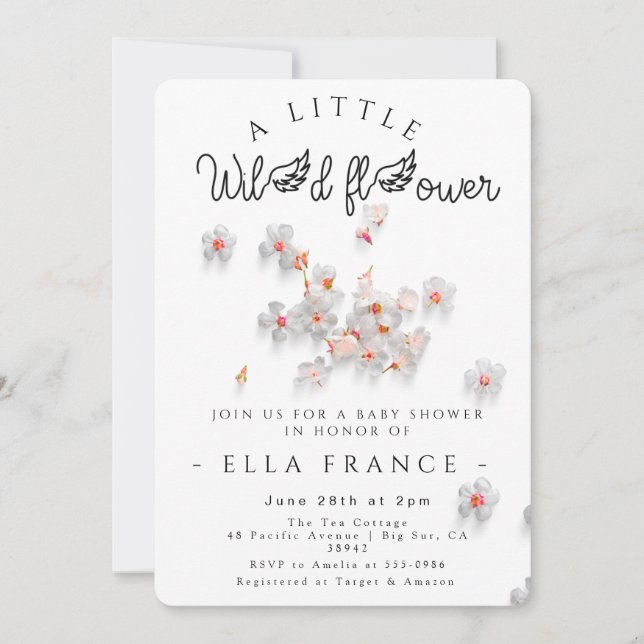 Wildflower Love Is in Bloom Baby Shower  Inbjudningar (Framsida)