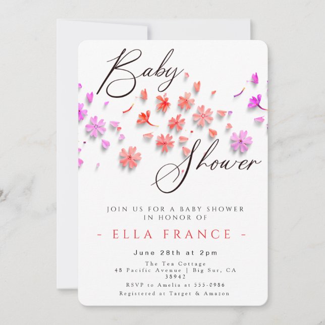 Wildflower Love Is in Bloom Baby Shower Inbjudningar (Framsida)