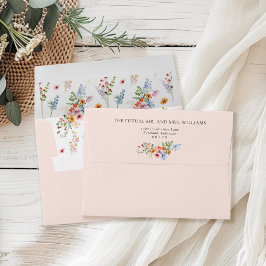 Wildflower Meadow Blush Wedding Return Address
