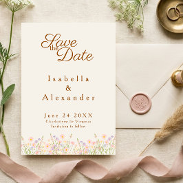 Wildflower Meadow Cottage core Save the Date