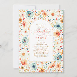 Wildflower Meadow Floral Elegant Garden Birthday Inbjudningar