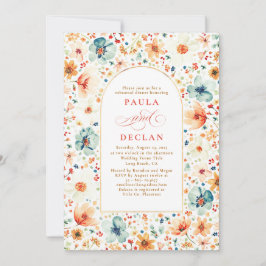 Wildflower Meadow Garden Floral Rehearsal Dinner Inbjudningar