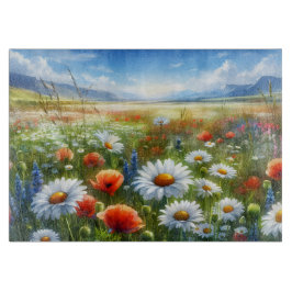 Wildflower Meadow Glass Cutting Board