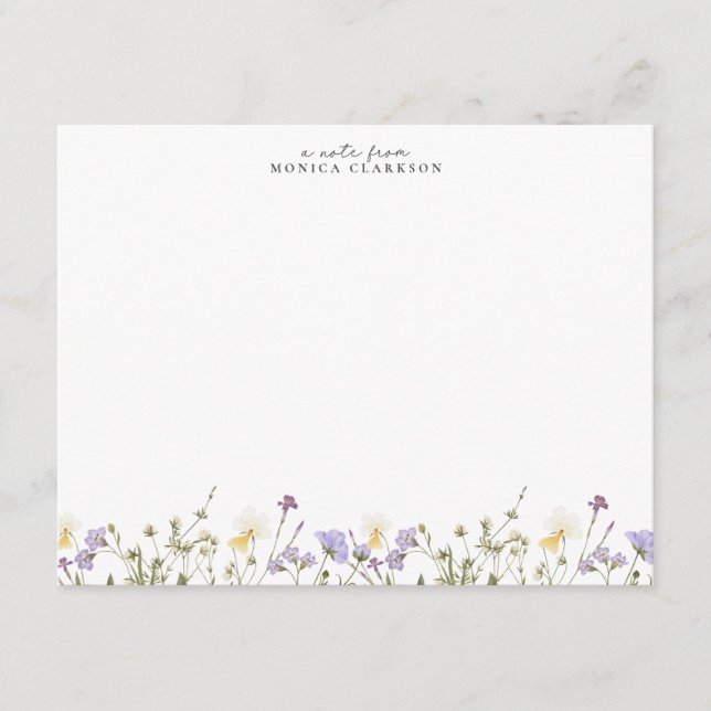 Wildflower Meadow Note Card Inbjudningar (Framsida)