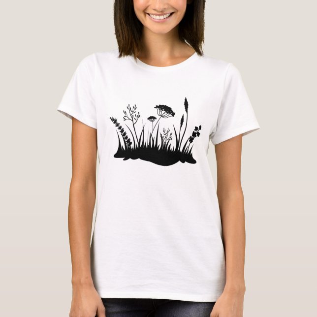 Wildflower meadow silhouette t shirt (Framsida)