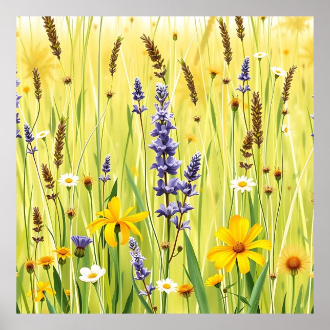 Wildflower Meadow Summer Pattern Poster (Framsidan)