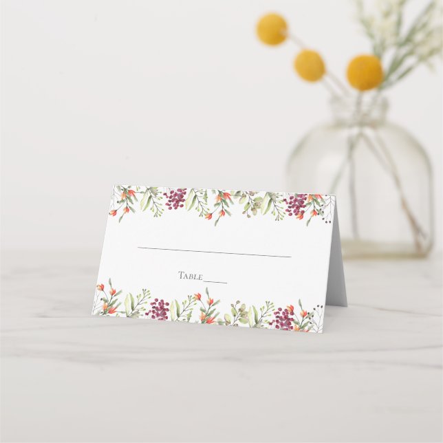 Wildflower Meadow Wedding Place Card Placeringskort (Framsida)